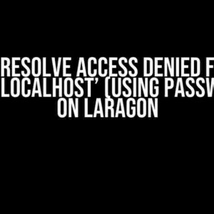 How to Resolve Access Denied for User ‘root’@’localhost’ (using password: NO) on Laragon